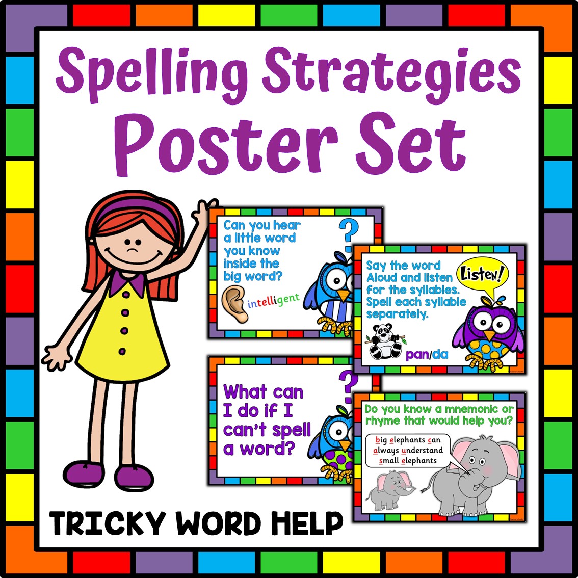 Spelling Rules And Strategies Posters | Tricky Words Spelling Help ...